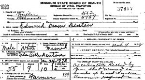 Death Certificate of Edmond Denton